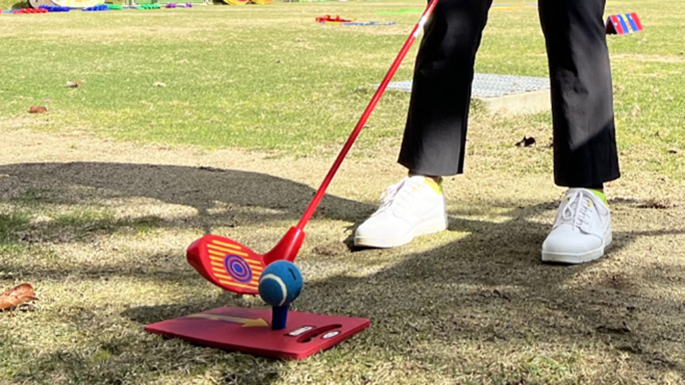 ランチャーでショットをする前の構え方